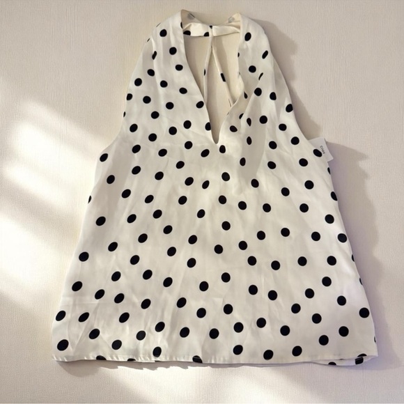 Mango Polka Dot Satin Halter Top XS NWT - Picture 9 of 9